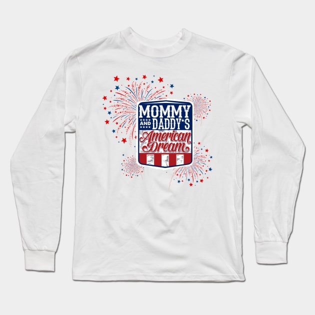 Mommy and Daddy's American Dream Kids Long Sleeve T-Shirt by WalkingMombieDesign